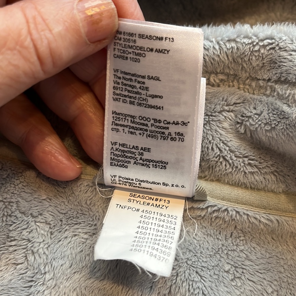 ๐HP๐Awesome The North Face Grey Knit/faux fur lined hooded zip jacket Sz S/P - Picture 13 of 14